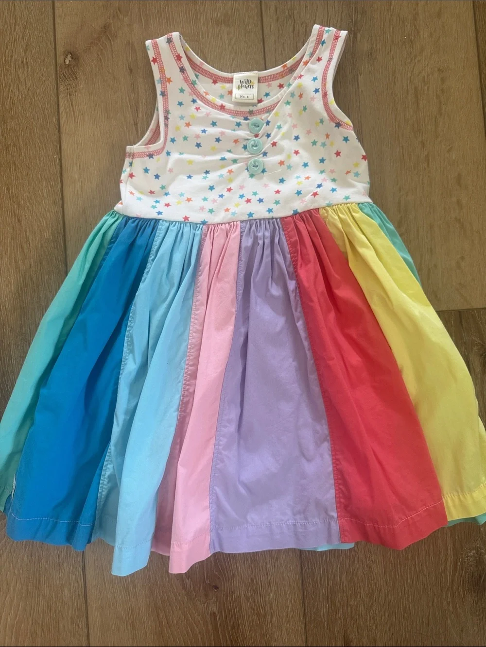 Wild Flowers Girls' Rainbow Star Tank Dress - Multicolor - Picture 1 of 2